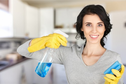 Local office cleaning team maintaining a reception area in SW1