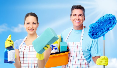Cleaning supplies ready for office cleaning in SW1